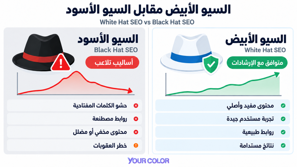 مقارنة بين السيو الأبيض المتوافق مع الإرشادات والسيو الأسود القائم على أساليب التلاعب