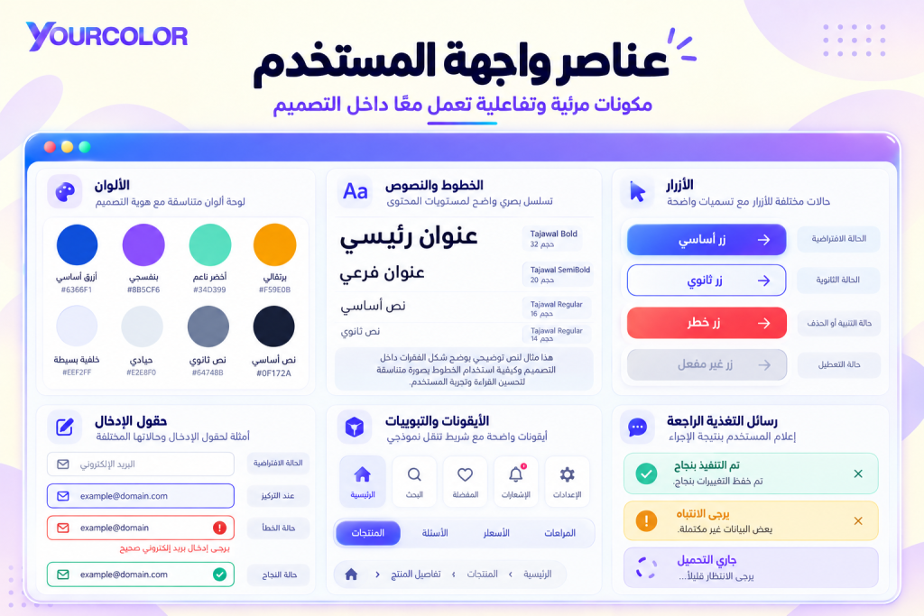 عناصر واجهة المستخدم أهم العناصر في تصميم واجهة المستخدم UI